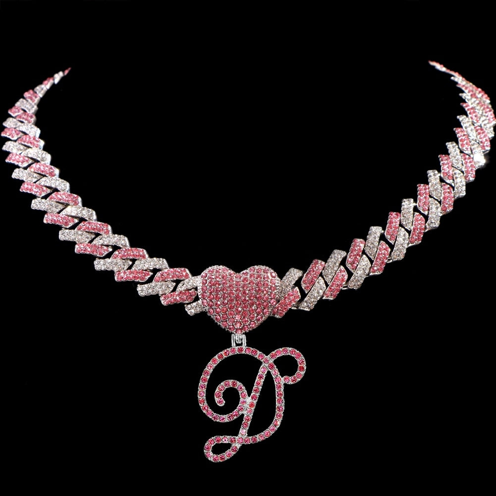 Two Toned Pink Initial Chain