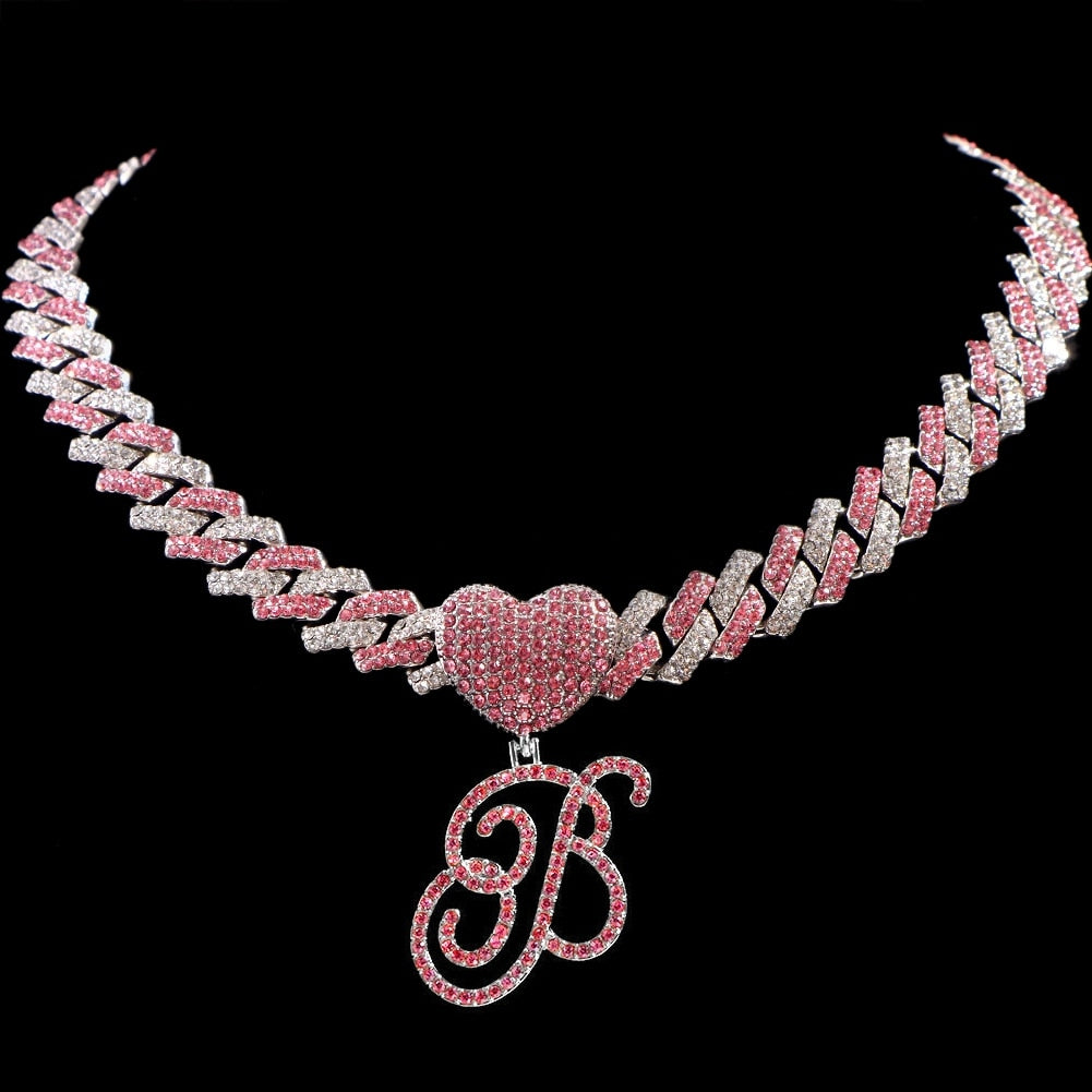 Two Toned Pink Initial Chain