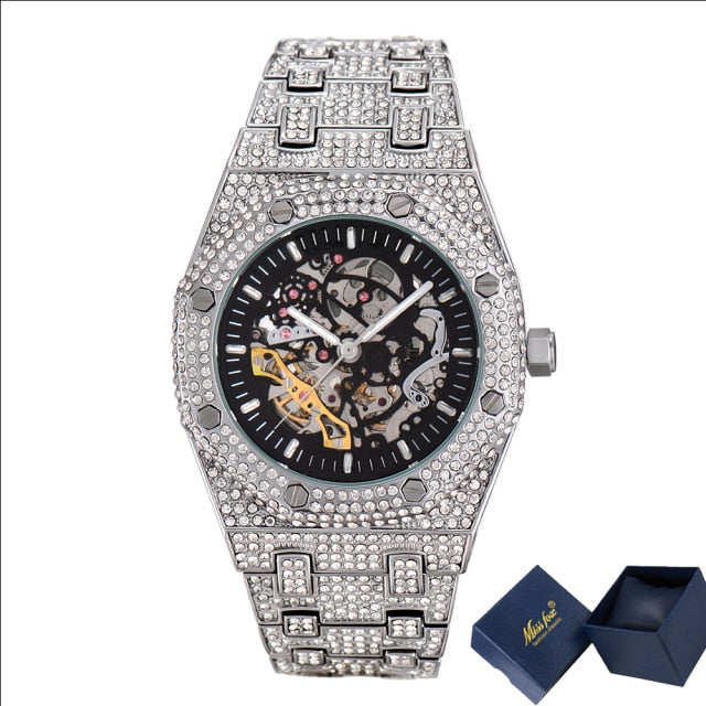 Iced Out Skeleton Watches freeshipping - littybylish