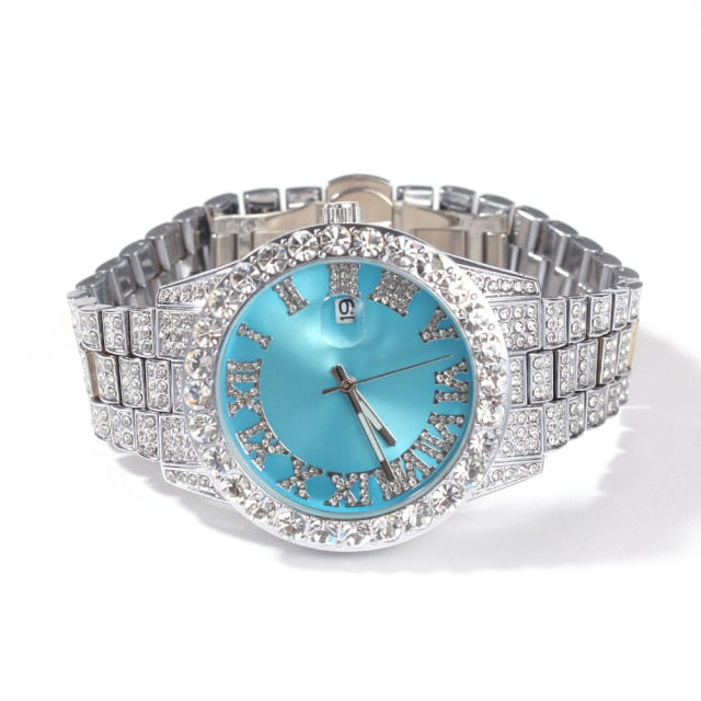 Iced Out Rhinestone WatchesChoose your color for this beautiful unique iced out rhinestone watch
Band Length: 20cmWater Resistance Depth: 3BarClasp Type: Bracelet ClaspCase Material: StainlessRhinestone Watches